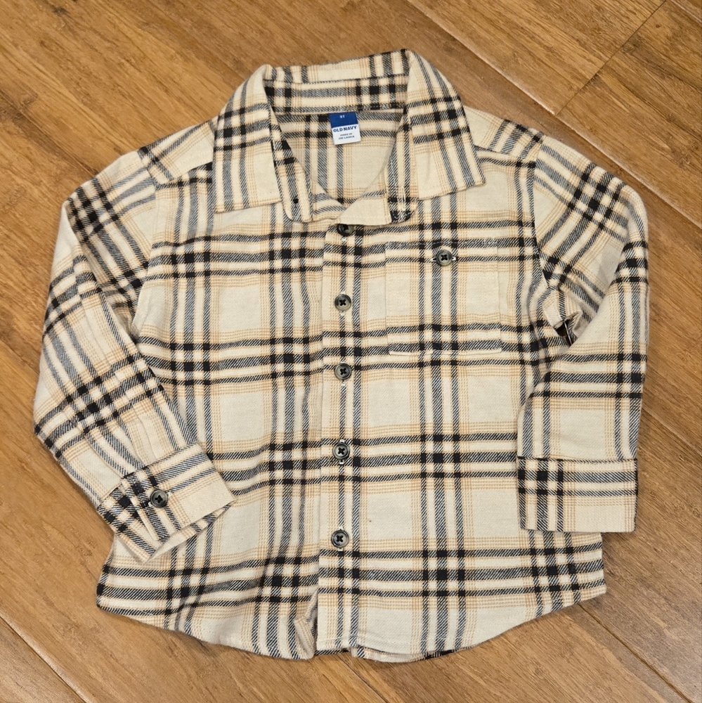 Old Navy Toddler Long Sleeve Button Down Short